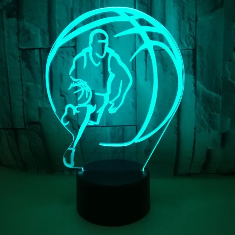 Цветной сенсорный 3d лампа Иллюзия светодиодный ночник USB настольная лампа для детей подарок прикроватная Спальня баскетбол 3D лампа