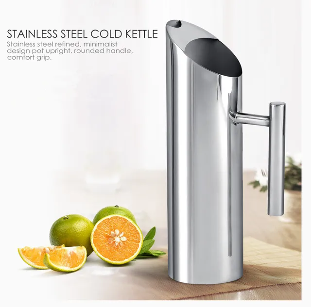 Pichet à Eau En Acier Inoxydable Avec Garde-glace – 1,5 L – Design élégant Pour Maison, Restaurant Ou Bar
