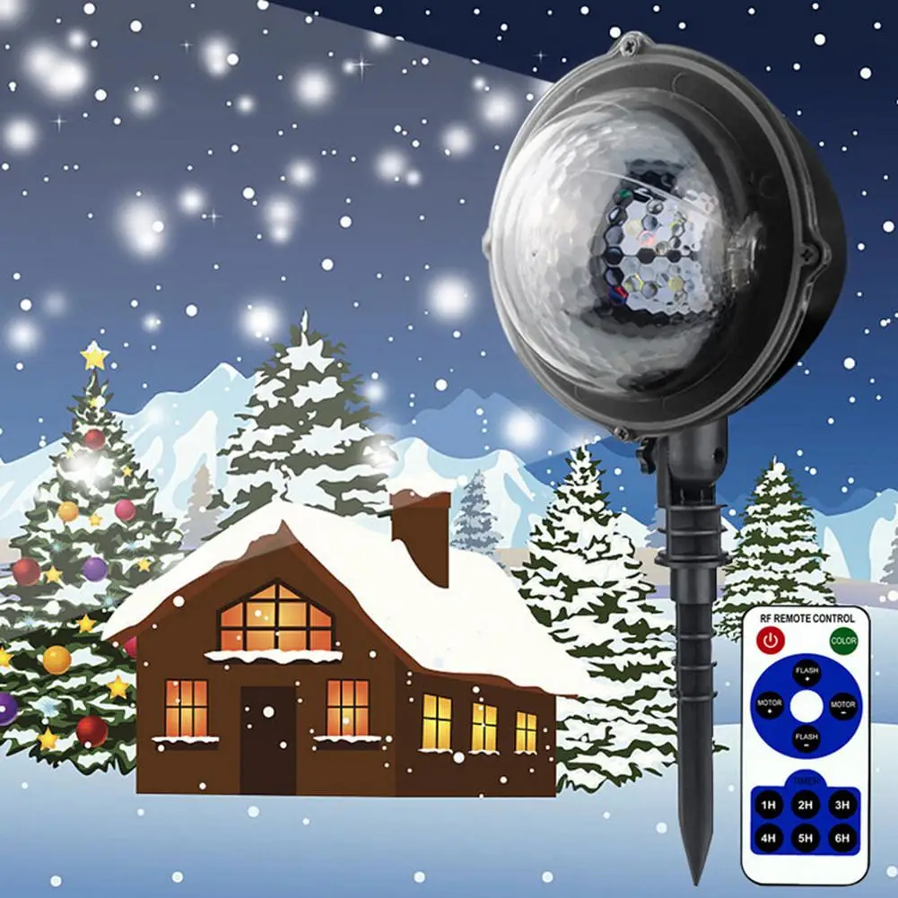 

Kaigelin New Year LED Stage Party Light 5W LED Moving Projector Snowflake Light Waterproof Lamp With Remote Christmas decor