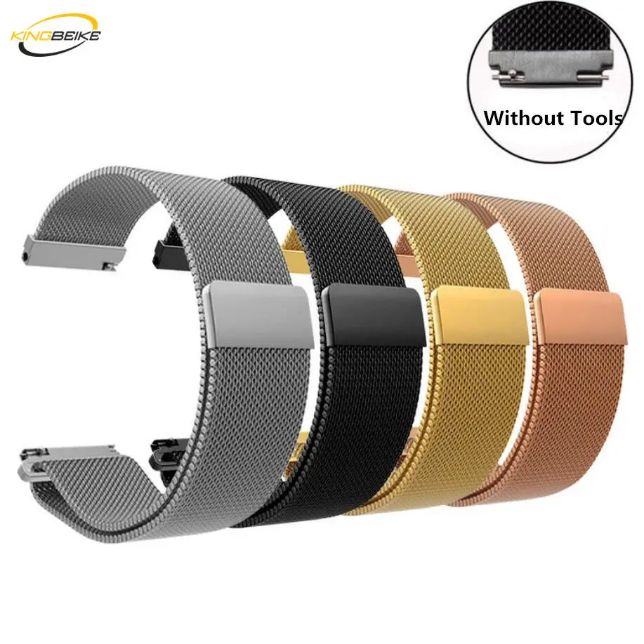 

Milanese Watchbands Universal Strap Three Links Stainless Steel Watchband For Smart Watch Metal Band 18mm 20mm 22mm Width
