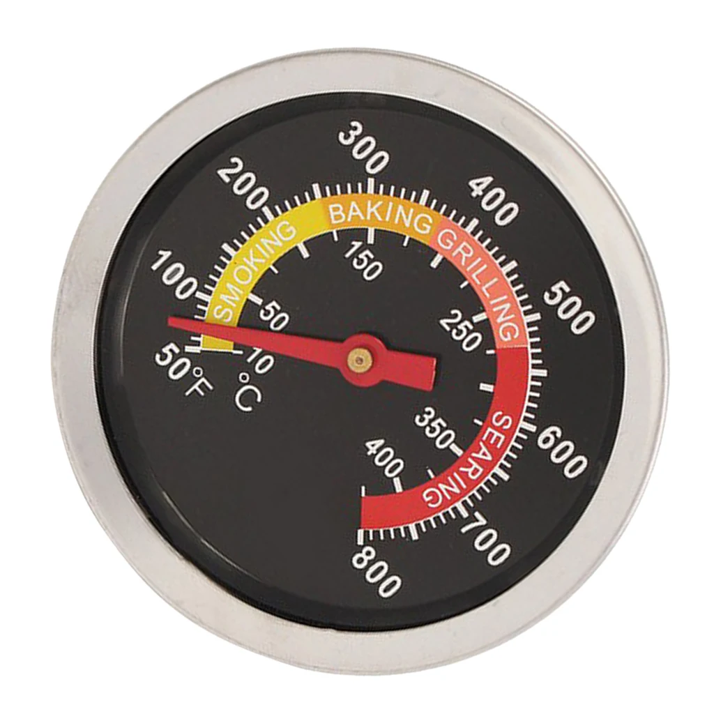 BBQ Barbecue Smoker Grill Thermometer Temperature Gauge (50 to 800 degrees Fahrenheit)