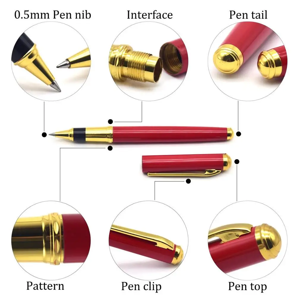 CCCAGYA A027 0,5mm красный гель офисная деловая ручка металлическая ручка для подписи для студента школьный канцелярский подарок ручка