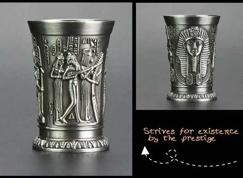 Древний Египетский миф архаизма медная чашка рюмка es 3D рельефная Клеопатра Rameses Rah серебристый ликер коктейльное вино бокал 3 шт./партия