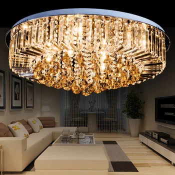 

Crystal combination ceiling lamps simple round K9 crystal ceiling lamp LED living room dining room lighting lamps SJ55