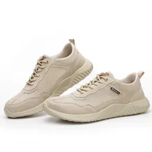 Безопасная обувь; дышащая рабочая обувь со стальным носком; Мужская Повседневная защитная обувь; нескользящие спортивные ботинки; женская обувь