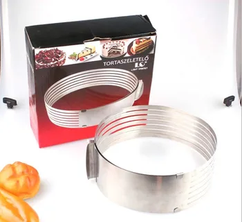 

Free shipping 24-30CM Stainless steel adjustable slicing flexible circular mousse ring cake mold