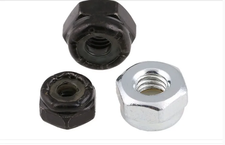 

50pcs/lot 4#6#8#10#1/4 5/16 3/8 3/16 American standard plated black white zinc carbon steel nylon lock nut 732