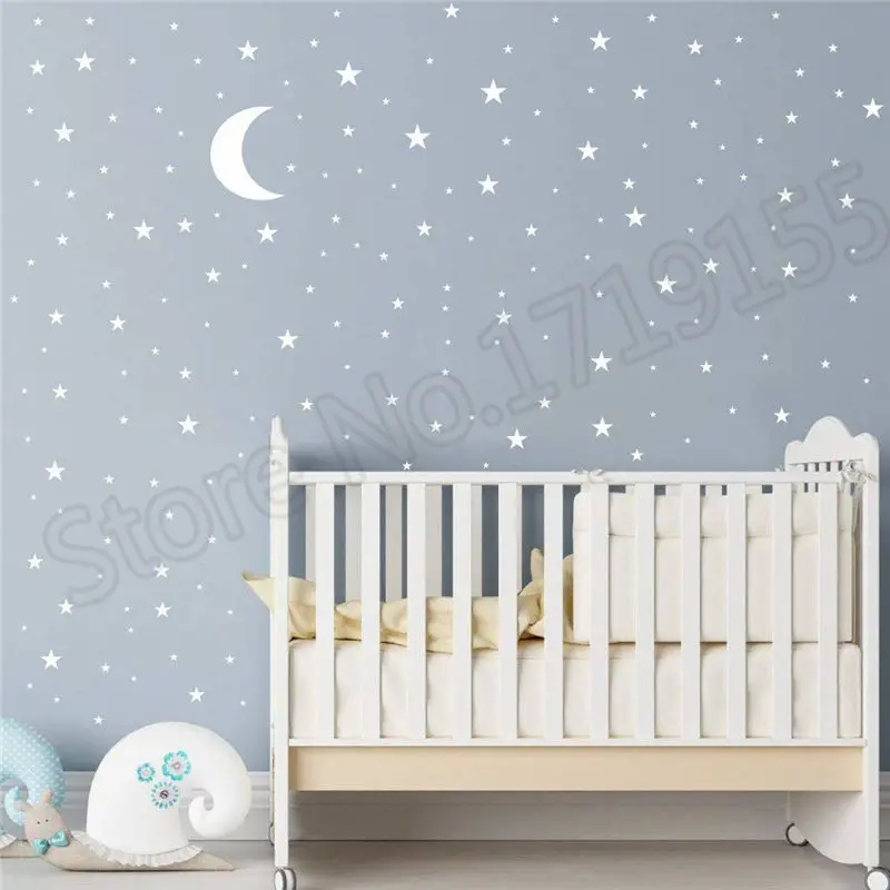Moon And Stars Wall Decal Good Night Nursery Wall Decor Vinyl Sticker