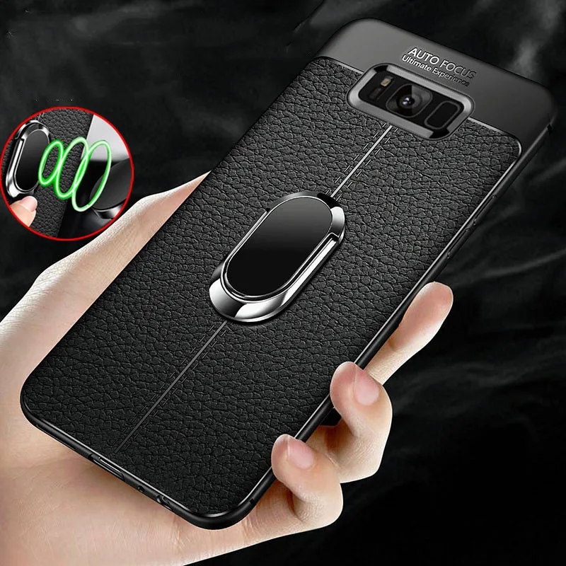 

Case for Samsung galaxy s9 s8 + plus Luxury soft TPU Magnet Car Ring Holder Back Shockproof Cover for Samsung galaxy s9 note 9 8