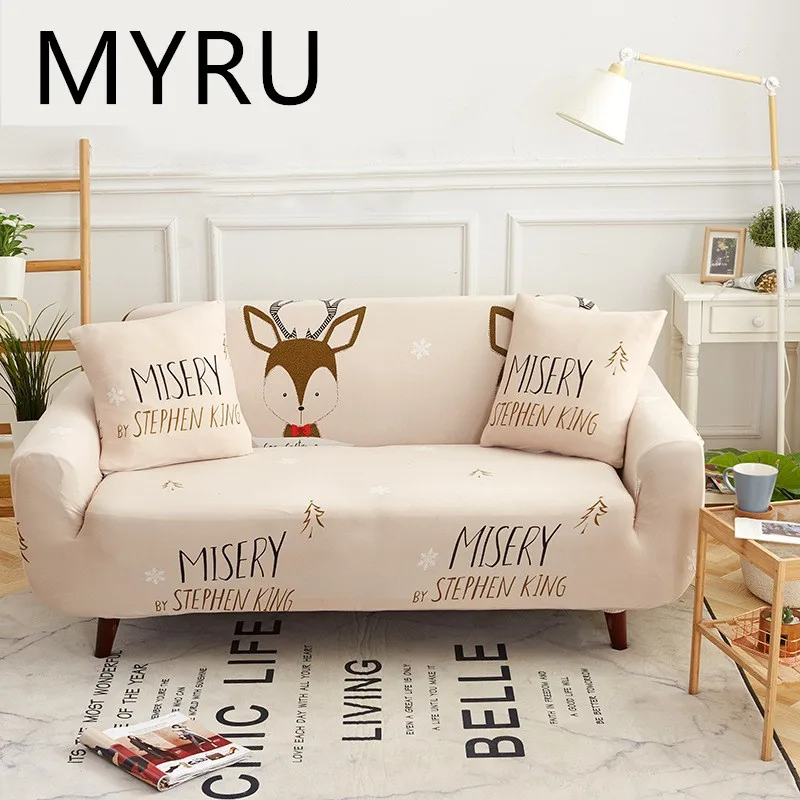 Modern Cartoon Sofa Slipcovers Tight Wrap All-inclusive Slip-resistant Elastic Cubre Towel Corner Cover Couch | Дом и сад
