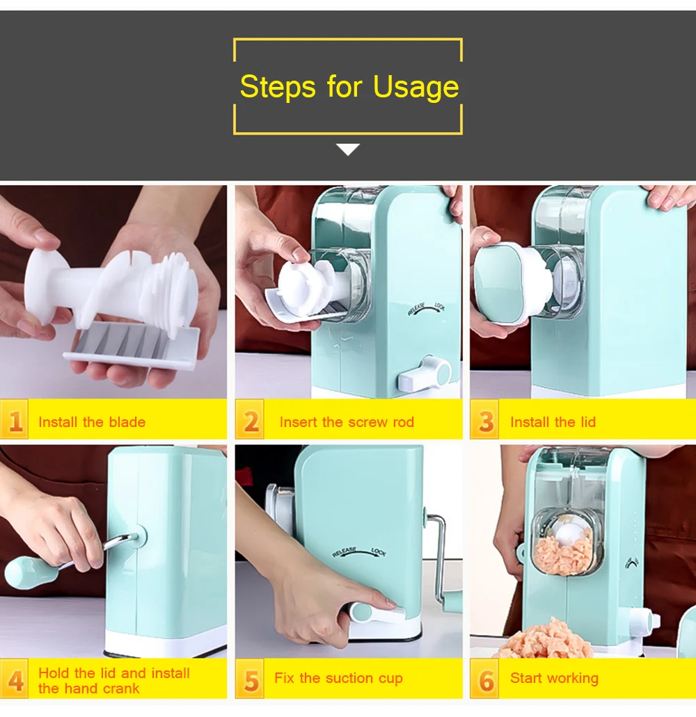 Multifunctional Manual Meat Grinder Vegetables Chopper