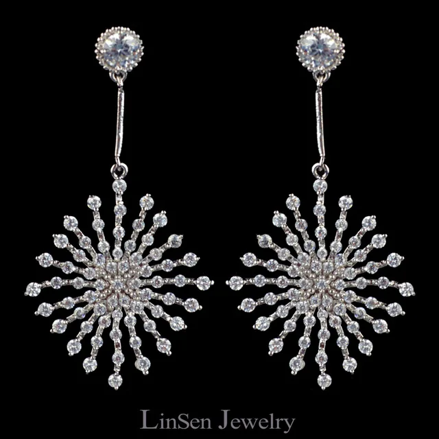 Sparkling Clear Aaa Cubic Zirconia Earrings For Women High Quality Sparkling Clear Aaa Cubic Zirconia Earrings For Women High Quality Cz Jewelry From Linsen
