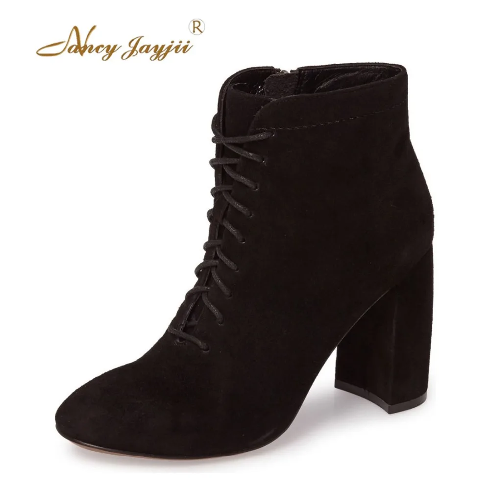 lace up mid calf boots with heel