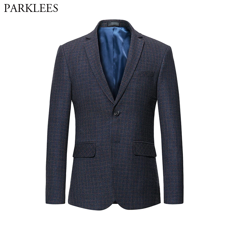 

Mens Hipster Single Breasted Blazer Jacket 2019 Spring New Plaid Slim Fit Suit Blazer Men Business Casual Blazers Masculino 6XL