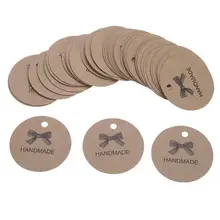100 шт./компл. круглая крафт-бумага бирка ручной работы подарки этикетка DIY цена багаж имя Висячие бирки поставки для свадебной вечеринки