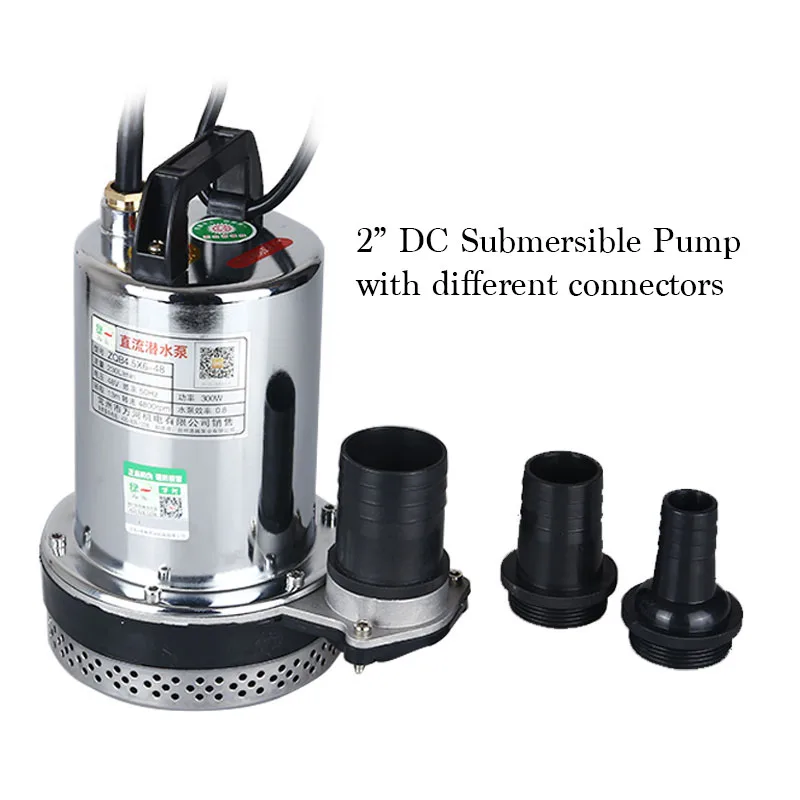 DC 60V Agricultural Water Suction Pump Electrical Submersible Water Pump 2 Inches Caliber 7m Power line