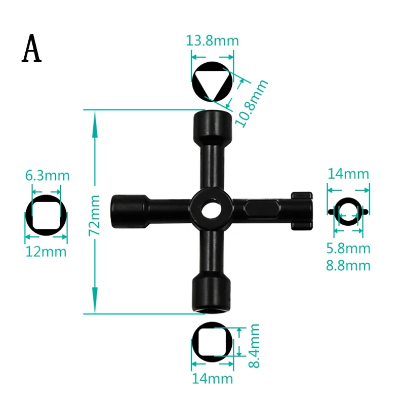 Многофункциональные гаечные ключи 4 способа Универсальный треугольный ключ водопроводчик ключи треугольник для электрический счетчик газа шкаф радиаторы - Цвет: A-Black