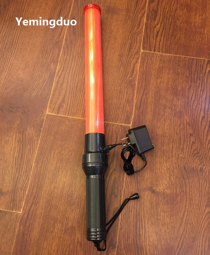 54cm Built-in Rechargeable Battery Safety LED Traffic Signal Warning Light Flashing Night Fire Fluorescent Wand Rod