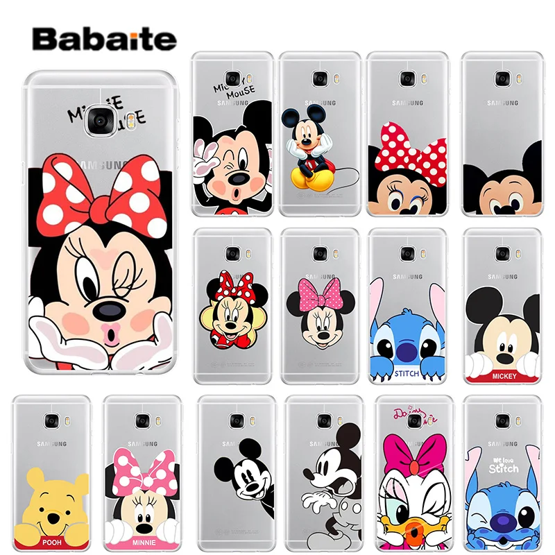 

Babaite Mickey Minnie Stitch love TPU Soft Silicone Transparent Phone Case for Samsung S9 S9 Plus S8 S8plus S7 S6 S5