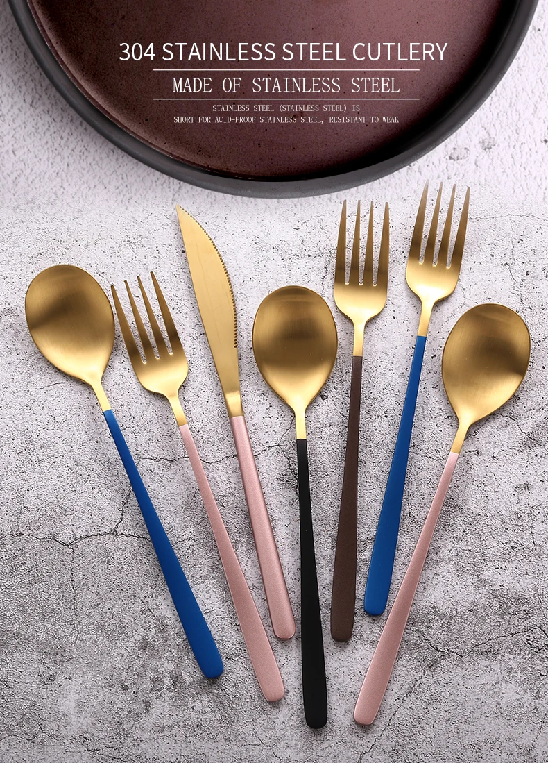 JueQi походный набор посуды столовые приборы 304 нержавеющая сталь Палочки для еды посуда кухонная посуда включает нож вилка чайные ложки мешок
