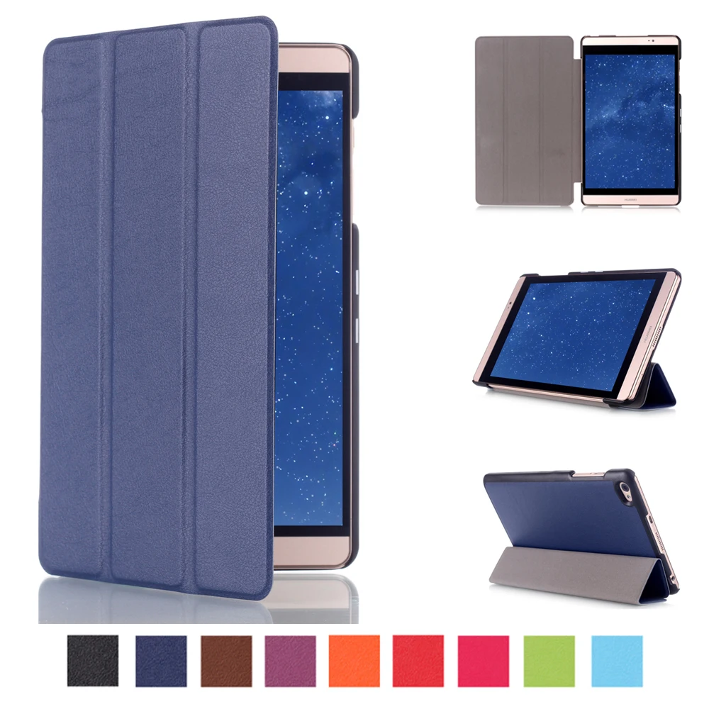 

For Huawei MediaPad M2 M2-801W M2-803L Folio smart stand PU leather cover case for Huawei M2 8.0 '' tablet