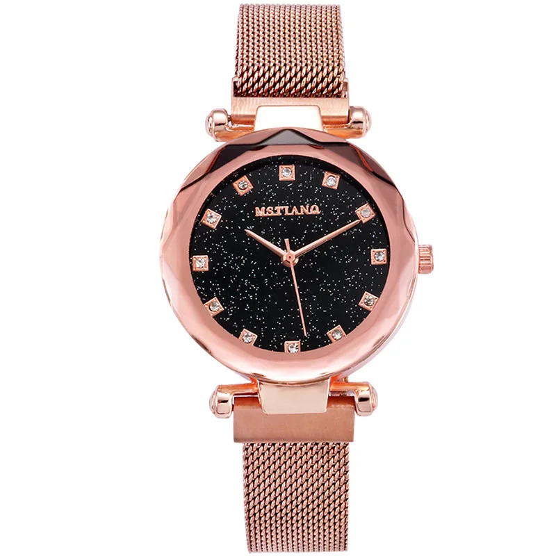 

Luxury Diamond Starry Sky Women Watches Magnetic Stainless Steel Mesh Band Ladies Dress Casual Wristwatches Female Quartz Clock