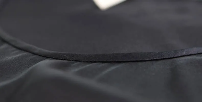 VOA All-Match Solid Silk Halter Top Stitching Lace Collar Silk Sexy Slim Vest Female B1013