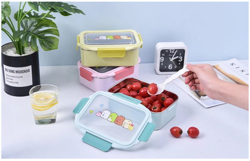 Stainless Steel Double Layer Cartoon Lunch Box 304