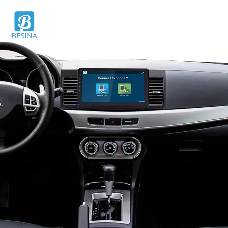 Cheap Besina 10.1 inch Android 8.0 Car Radio For MITSUBISHI LANCER 2007-2016 Multimedia Player WIFI GPS Navigator Audio Stereo RDS 3