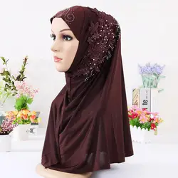 Мусульманские хиджабы женские мусульманские стрейч кружева турбан для химиотерапии кепки потеря волос головной платок, шарф головной