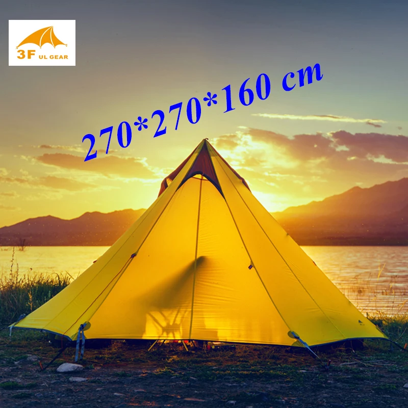 

2017 New arrival 2 or 3 persons 15D silnylon big pyramid 3 seasons 2 layer outdoor camping tent