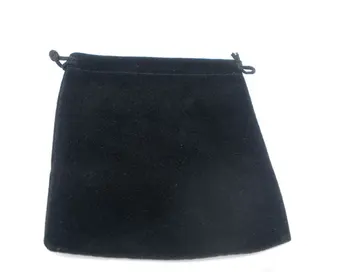 

Velveteen Velvet Bags Rectangle Black 12cm x10cm(4 6/8" x3 7/8"), 2 PCs new