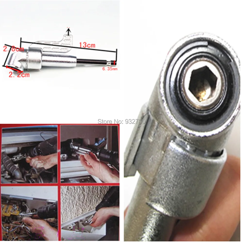 

1/4" Inch Magnetic Angle Bit Driver Adapter Screwdriver 360 Degree Adjustable Thumb Flange Off-Set Power Head Power Drill Driver