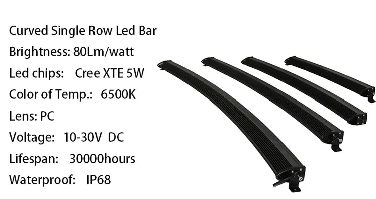 curved High Power Long Distance Super Slim Single Row Curved Work Car Light Bar Offroad Driving Lamp Auto Parts SUV  UTE 4WD ATV Boat 4x4 Trailer Camper Tractor Truck 12 Volt (3)