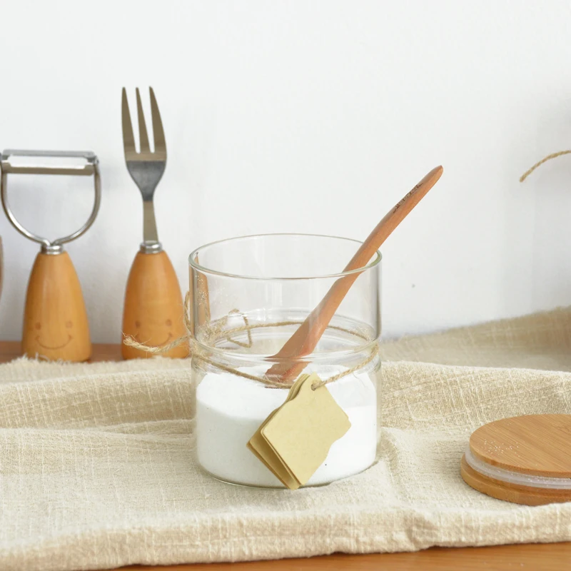 

Kitchen honey jar transparent tea food container glass bowl household azucarera sucrier jar