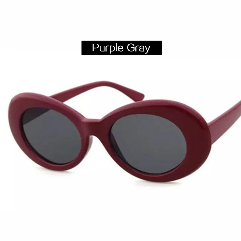 Нирвана Курт Кобейн Солнцезащитные очки для женщин Для женщин Очки S Женский Мужской UV400 зеркальные очки Защита от солнца Очки Для женщин Для мужчин Мода Овальные Glasse - Цвет линз: Purple Red