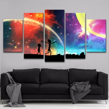 

5d full spuare&round 5 Panels Rick And Morty Art Modern 5d diamond painting 5d diy diamond embroidery painting cross stitchsets