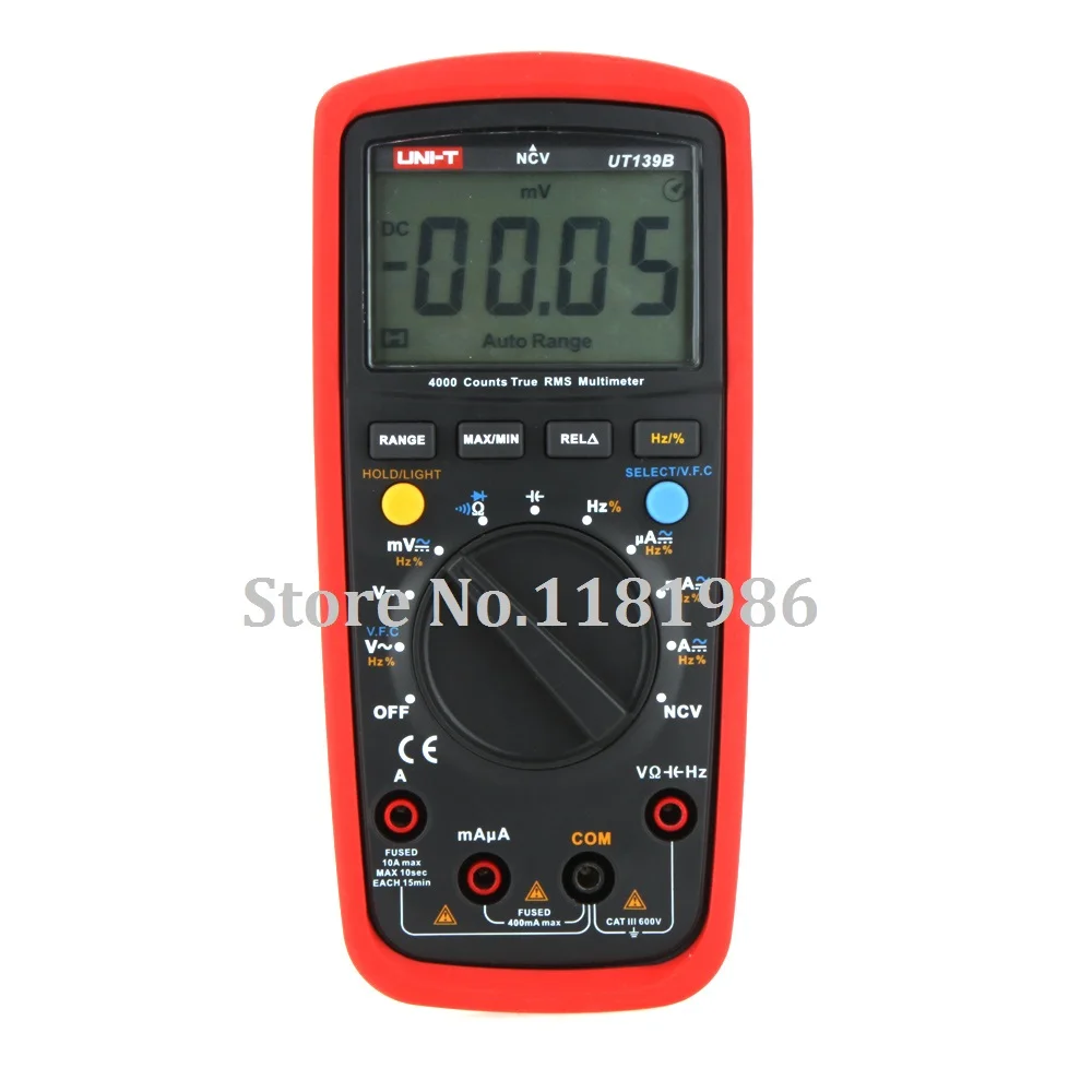 

UNI-T UT139B U-T139B True RMS NCV 4000 Counts DMM Digital Multimeters w/ Capacitance & Frequency Test Multimetro LCR Meter