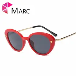 MARC 100% UV400 2018 новые женские солнцезащитные очки Обёрточная бумага овальные очки Óculos леопардовым красные модные Пластик смолы gafas sol белый