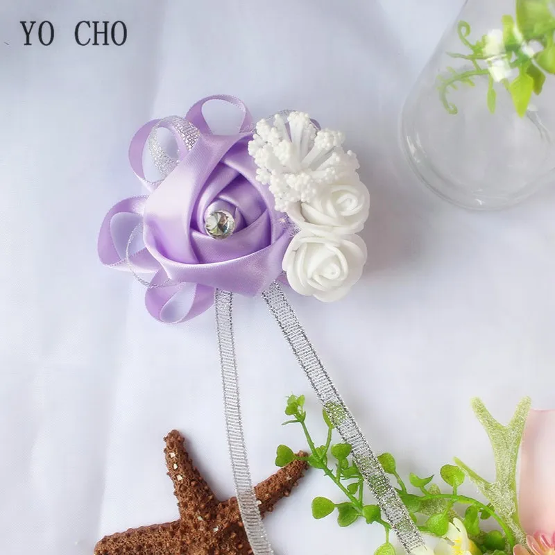 Йо Чо Сделай Сам креативный искусственный цветок на запястье для подружки невесты сестры ручной цветы невесты цветы Королевский синий свадебный Декор цветок