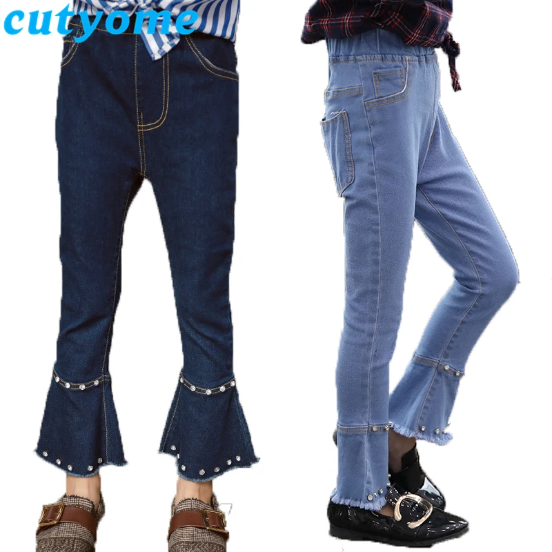 

Bell-Bottomed Pants for Teenage Girls Cutyome Spring Autumn Children Casual Boot Cut Denim Trousers Toddler Kids Classic Jeans 7