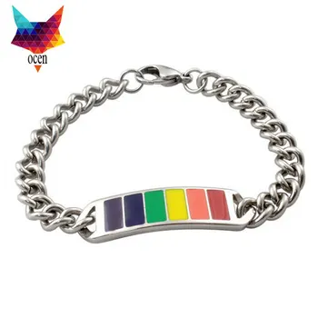 

6pcs/lot 13mm Rainbow Gay Pride Victory CROSS Stainless Steel/ Lesbian Gay Pride LGBT Fancy NICE Quality/ she town bracelet