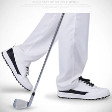 Марка PGM Мужская обувь из натуральной кожи мужские Водонепроницаемый гольф спортивная обувь кроссовки без шипов плоская подошва Pro Tour устойчивый и Водонепроницаемый XZ026/37