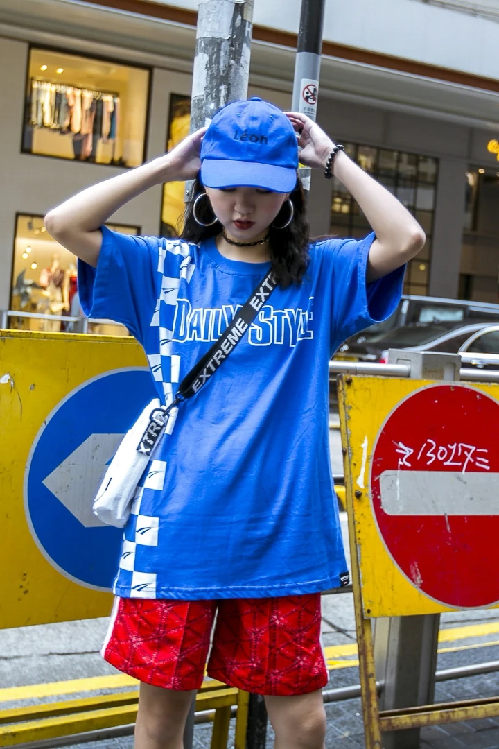 Домашняя BF Street Harajuku персональные буквы черно белая шахматная свободная футболка