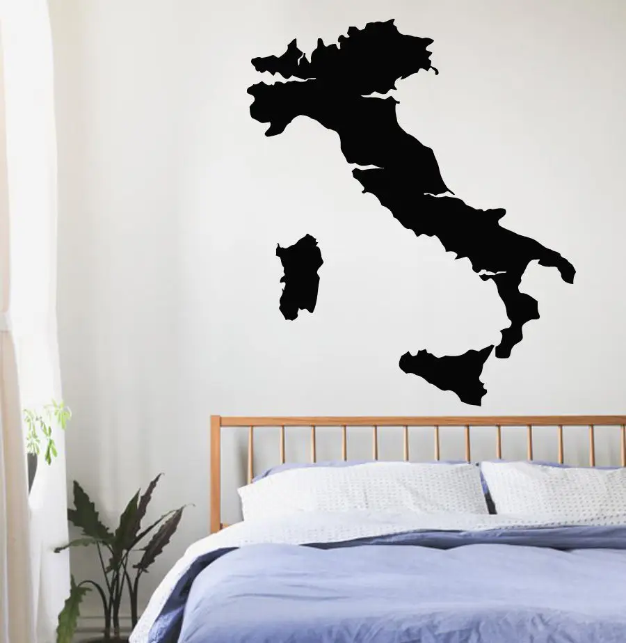 Italy Map Sticker Decal Muurstickers Posters Vinyl Wall Decals Pegatina