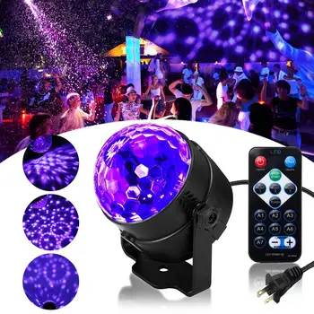 

SOLLED 2PCS LED Disco Ball Light with Remote Control Portable Mini RGB Party Lamp 7 Colors Sound Actived Crystal Magic Stage