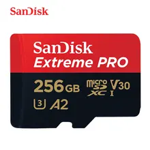 Карта памяти SanDisk Extreme PRO microsd, 256 ГБ, UHS-I, 128 ГБ, micro SD карта, 64 ГБ, TF карта, 170 МБ/с./с, класс 10, U3, V30, A2, картао-де-Мемория
