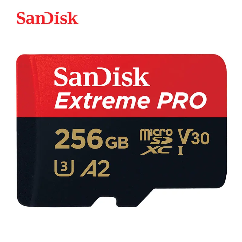 SanDisk-256GB microsd Extreme PRO, tarjeta de memoria de UHS-I, 512GB, 64GB, TF, 170 MB/s, Clase 10, U3, V30, A2