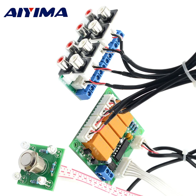 AIYIMA четыре способа HIFI аудио переключатель доска DIY наборы для усилителей Плата