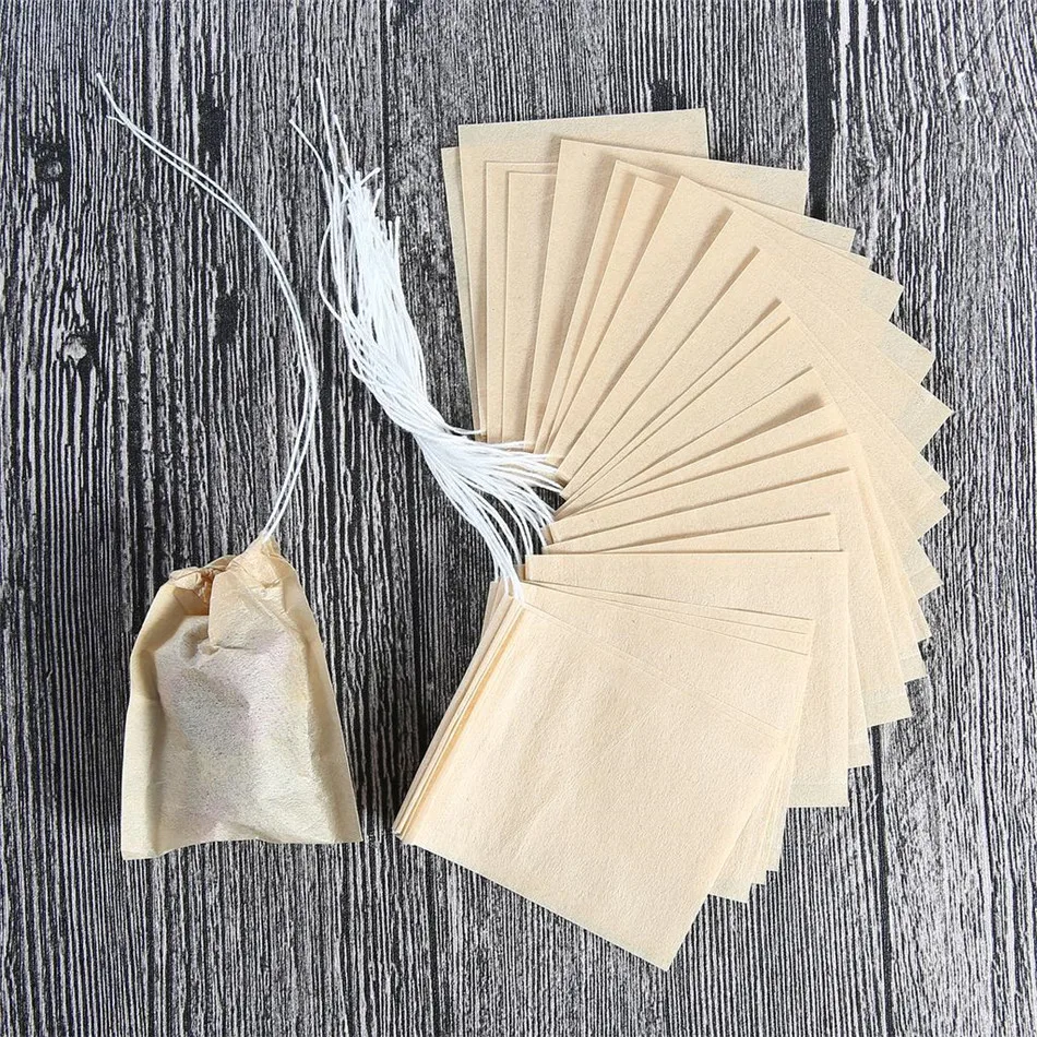 TTLIFE 100 шт./лот фильтр для чайных пакетиков Бумага пакеты для термоупаковки Чай сумки инфузионное чайное ситечко древесины чайный пакетик на шнуровке для травяной листовой чай